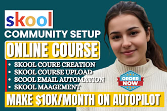 skool community setup, skool online course creation, skool circle so community