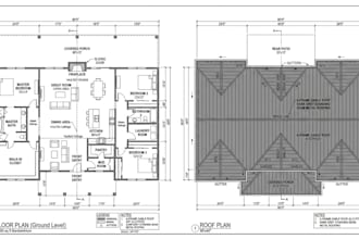 design barndominium homes with site and roof plans