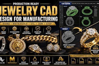 create production ready jewelry cad stl rhino matrixgold for manufacturing