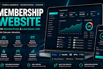 build wordpress membership website with memberpress and learndash lms plugin