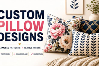 create custom pillow art, cushion designs, seamless patterns, and textile prints