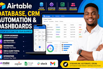 build airtable database CRM dashboard automation and business solution
