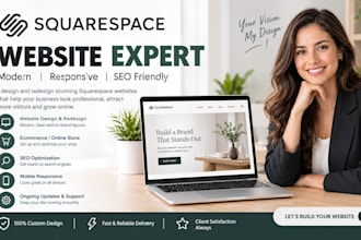 design or redesign squarespace website update squarespace website develoment