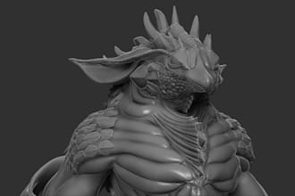 sculpt 3d creature model 3d animal model realistic fur 3d monster stl for print