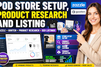 setup zazzle gooten print on demand marketplace product research SEO listing