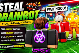 create a roblox game like steal a brainrot with custom characters