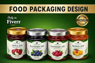 do product label design pouch box label restaurant food packaging design