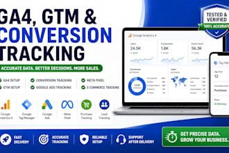 setup ga4, google tag manager GTM and conversion tracking