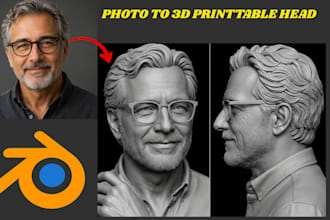 turn your photo into a 3d portrait sculpt, photo to head bust for 3d printing