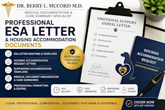 draft edit format professional esa letter housing accommodation esa support