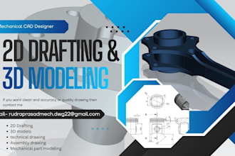 creat professional autocad 2d drawings and simens nx 3dmodel