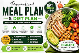 create a personalized meal plan for weight loss, muscle gain and healthy