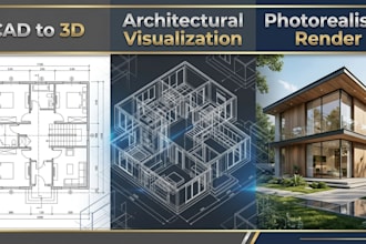 convert your cad floor plans into realistic 3d architectural visualization