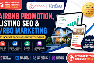 do airbnb promotion, listing seo and vrbo marketing to increase bookings
