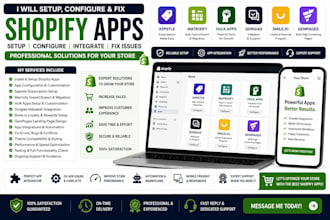 setup fix appstle matrixify hulk gorgias helpdesk smile io gempages shopify app