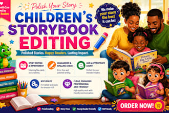 edit, proofread children story book kids picture and book editor