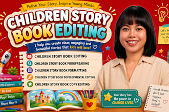 be your children book editor, edit kids story book, format kids picture book