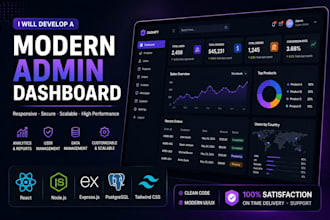 develop a modern admin dashboard
