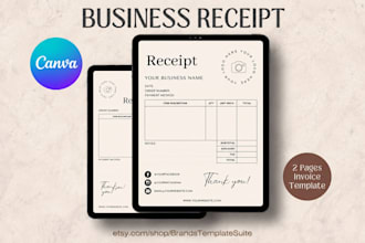 do editable canva invoice templates, letterhead, pricelists and business forms