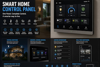 do design  smart home control panel, industrial product and manufacturing ready