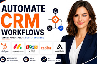 setup crm automation hubspot apollo ai zapier zoho monday crm pipe drive