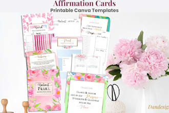 design custom affirmation cards, motivational cards and printable card decks