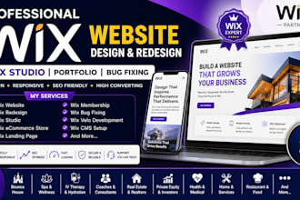 design redesign wix website wix studio site wix portfolio website wix bug fixing