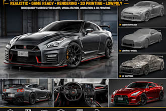 realistic 3d car models game ready vehicles low poly car car rendering 3d model