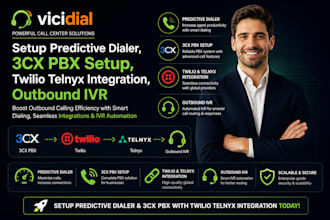 setup predictive dialer,3cx pbx setup,twilio telnyx integration,outbound IVR