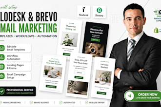 set up flodesk, brevo email template eloqua kartra  workflows and automations