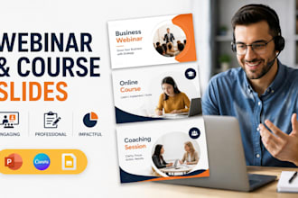 design webinar slides, online course and coaching powerpoint presentation