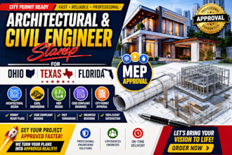 do architectural and civil engineer stamp for ohio, texas, florida mep approval