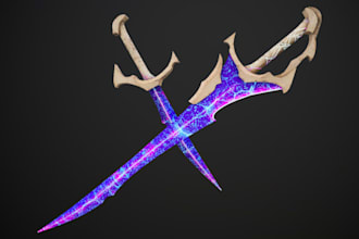 design sci fi vehicle guns sword, and dagger pbr texture hard surface 3d model