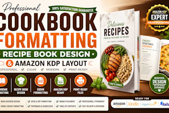 do cookbook formatting, recipe book design and amazon KDP layout