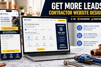 design professional construction website and plumbing contractor businesses web