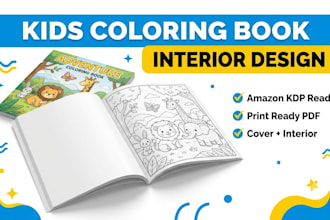 design kids coloring book interior for amazon kdp