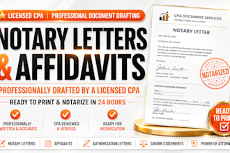 write and format your notary letters, affidavits and legal document as a CPA