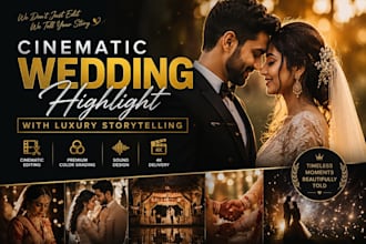 edit cinematic wedding highlight with luxury storytelling