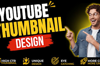 design professional youtube thumbnail for higher ct more views, and engagements