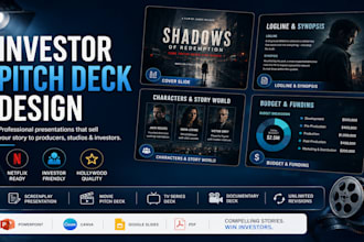 design investor pitch deck, startup pitch deck, business presentation
