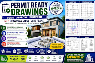 permit ready drawings permit approval blueprint mep drawing and structural plans