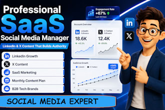 be your saas social media content manager for linkedin and x