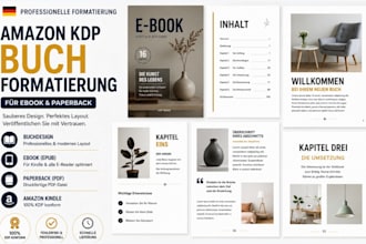 format german ebook, kdp book formatting, pdf for paperback book layout design