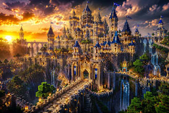 build your minecraft server, minecraft farms, minecraft castle, giant castle