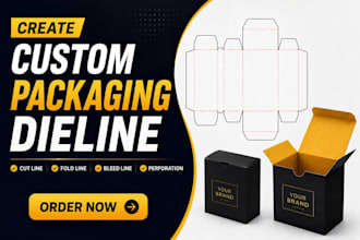 create custom packaging dieline cut line template print ready die cut line