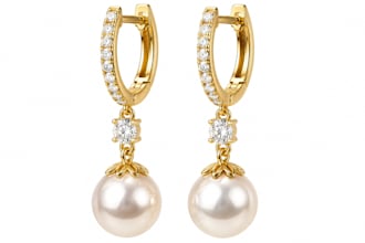 design 3d print jewelry cad for pearl hoop drop dangle diamond earrings in rhino