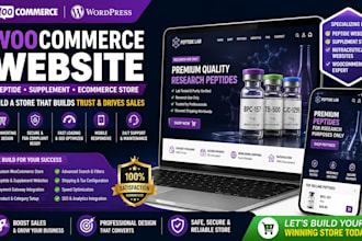 build woocommerce website, peptide website, woocommerce peptide, ecommerce store