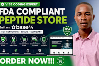build an fda compliant peptide website using base44 vibe coding