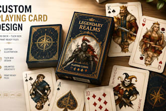 design custom playing cards, poker card games, card illustrations and card decks