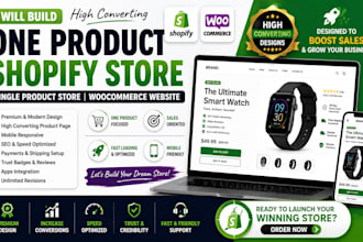 build one product shopify store, single product store, woocommerce